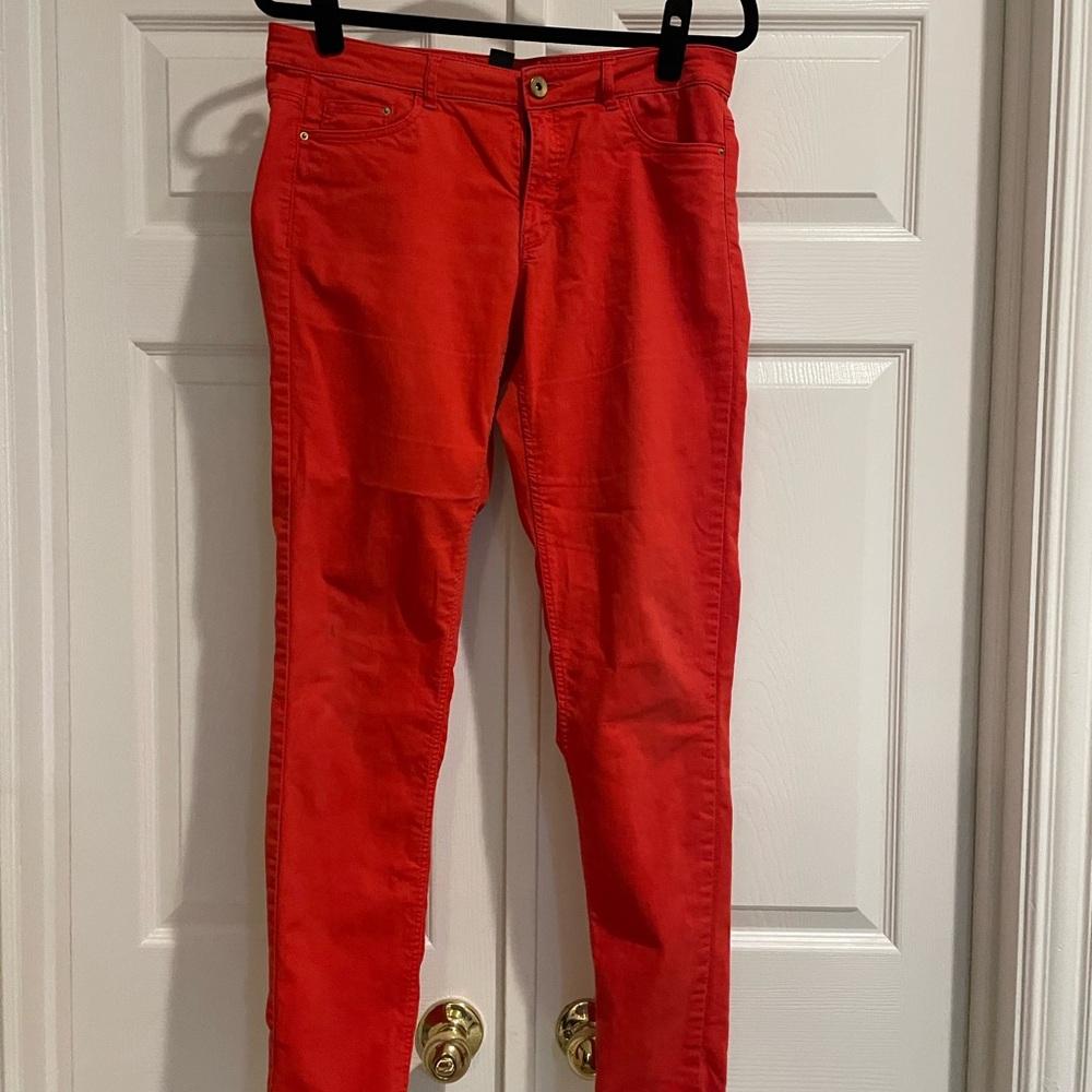 H&M Vibrant Red Midrise Skinny Jeans